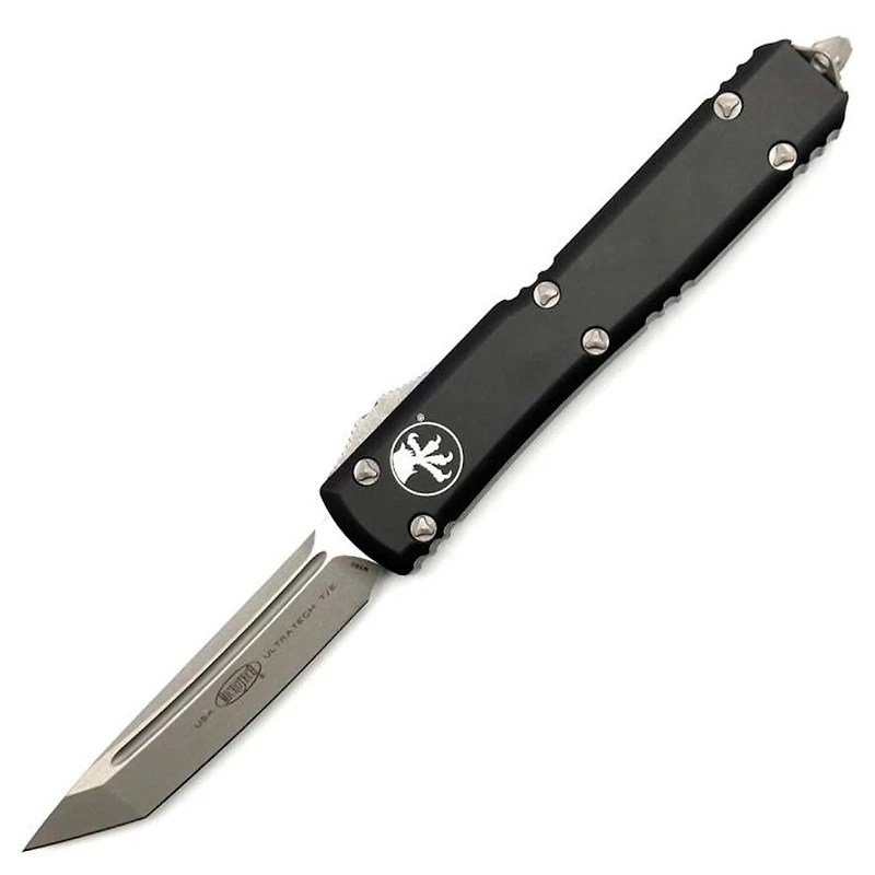 Microtech Ultratech Black Tanto OTF Knife (3.46" Apocalyptic) 123-10AP