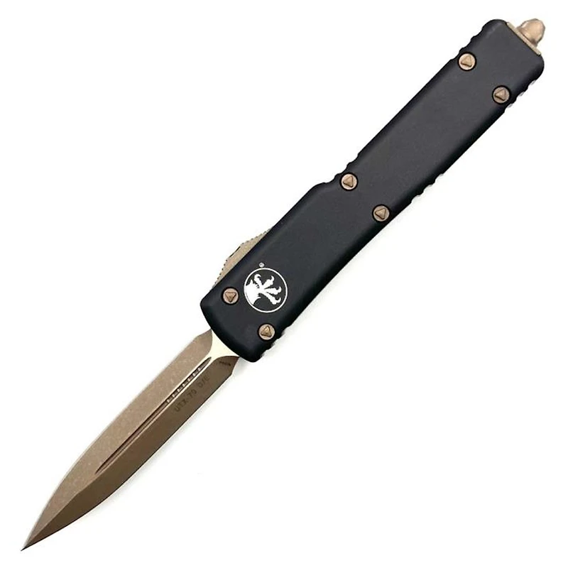 Microtech UTX-70 Bronze Black OTF Knife Double Edge (2.41" Apocalyptic) 147-13AP