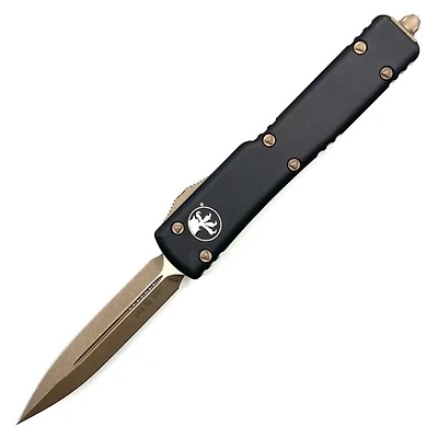Microtech UTX-70 Bronze Black OTF Knife Double Edge (2.41" Apocalyptic) 147-13AP