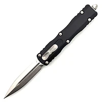 Microtech Dirac Black OTF Knife Double Edge (2.92" Stonewash) 225-10