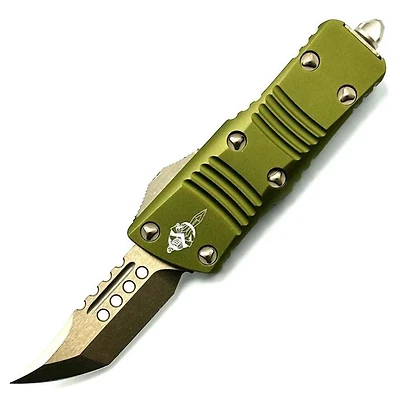 Microtech Mini Troodon Bronze OD Green OTF Knife (Tanto) Hellhound (1.9" Bronze) 819-13ODS