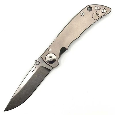 Spartan Folding Knife Bead Blasted Titanium (3.25" Stonewash S45VN) SF10SW