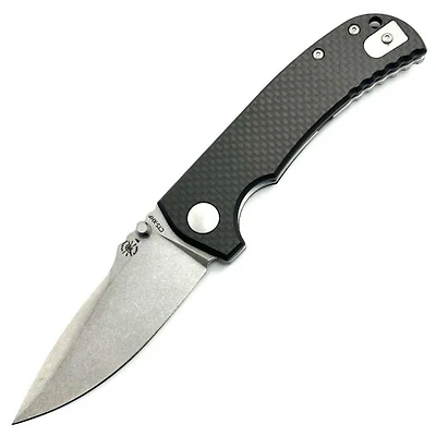 Spartan Astor Folding Knife Black Carbon Fiber Texture + G-10 (3.625" Stonewash CTS-XHP) SFBL8CF