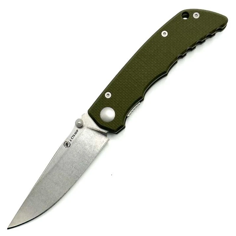 Spartan Talos Folding Knife Green G-10 (3.125" Stonewash CTS-XHP) SFBL7GR