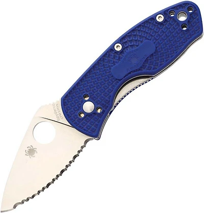Ambitious Lightweight [Full Serrated] Knife Blue FRN (2.25" Satin S35VN) Spyderco C148SBL