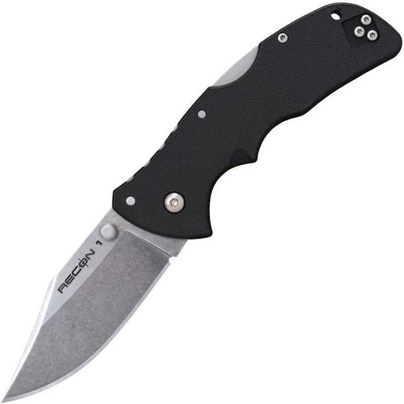 Cold Steel Mini Recon 1 (Clip Point) Black G-10 [3" Stonewash AUS-10A]