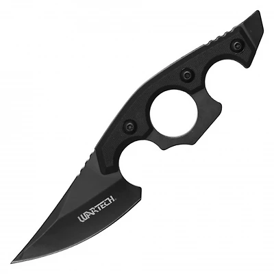 Wartech Black Knuckle Nylon Fiber Handle Fixed Blade 6.75" [Black 3cr13]