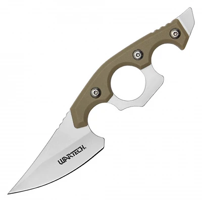Wartech Tan Knuckle Nylon Fiber Handle Fixed Blade 6.75" [Satin 3cr13]