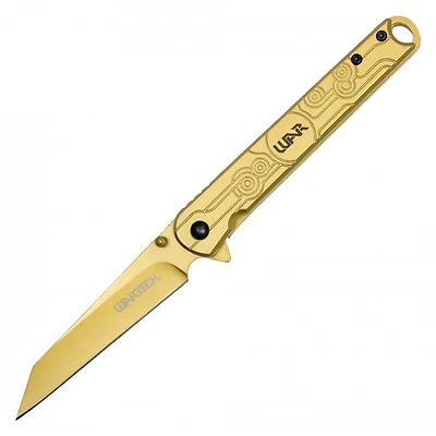 Wartech (Gold) War Slim Reverse Tanto A/O Pocket Knife