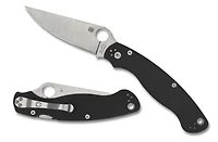 Military 2 Compression Lock Black G-10 Knife ( 4" Satin S30V) Spyderco C36GP2