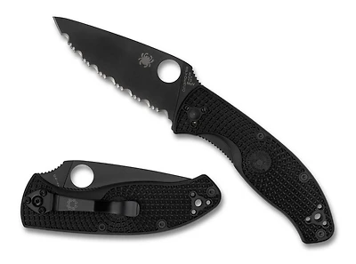Tenacious Lightweight (Full Serrated) FRN (3.38" Black) Spyderco C122SBBK