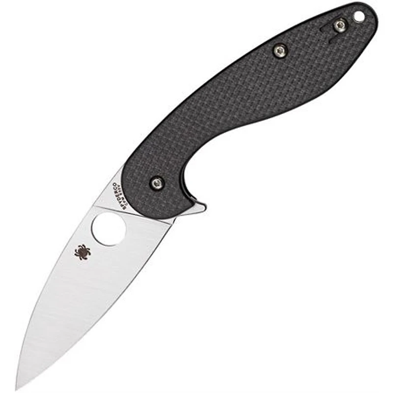 Sliverax Compression Lock Knife [Carbon Fiber / G-10] Laminate (3.50" Satin) Spyderco C228CFP