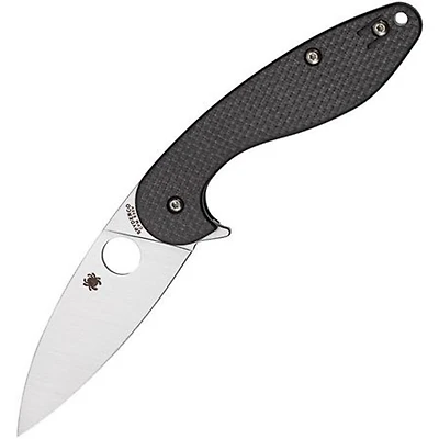 Sliverax Compression Lock Knife [Carbon Fiber / G-10] Laminate (3.50" Satin) Spyderco C228CFP