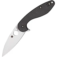 Sliverax Compression Lock Knife [Carbon Fiber / G-10] Laminate (3.50" Satin) Spyderco C228CFP