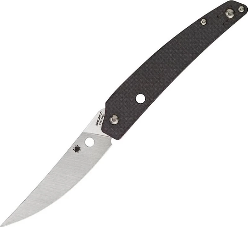 Ikuchi Compression Lock Knife Carbon Fiber (3.26" Satin) Spyderco C242CFP