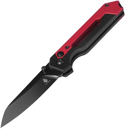Hyper (Black/Red Aluminium) Button Lock Pocket Knife [2.99" Black S35VN] Kizer Cutlery Ki3632A2