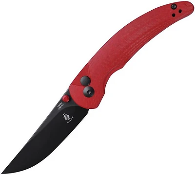 Chili Pepper Button Lock [Red G-10] Pocket Knife (3.03" Black 154CM) Kizer Cutlery V3601C1