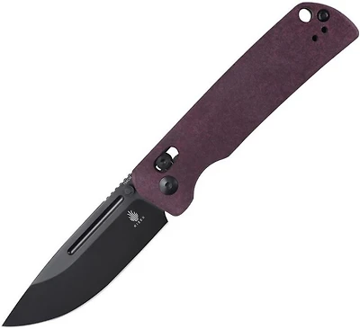 Escort (Red Richlite) Clutch Lock Pocket Knife [3.31" Black 154CM] Kizer Cutlery V4481C1