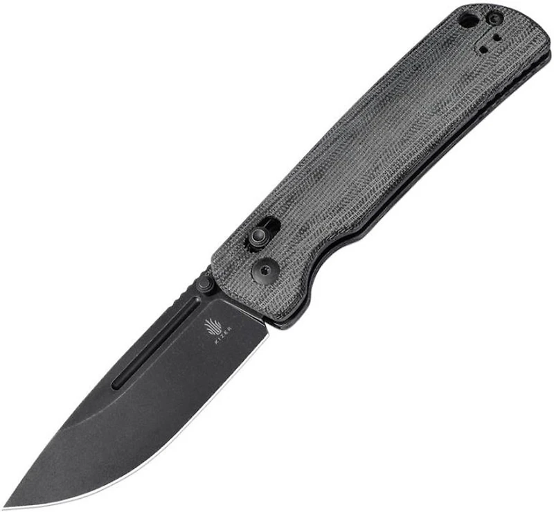 Escort (Micarta) Clutch Lock Pocket Knife [3.31" Black Stonewash 154CM] Kizer Cutlery V4481C3
