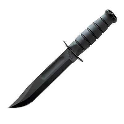 Ka-Bar Fighting Knife Fixed Blade Knife Black Kraton [7.00" Plain Black] Clip Point KA1213