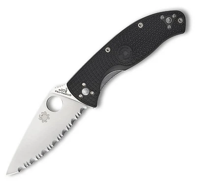 Tenacious Lightweight (Full Serrated) FRN (3.38" Satin 8Cr13MoV) Spyderco C122SBK