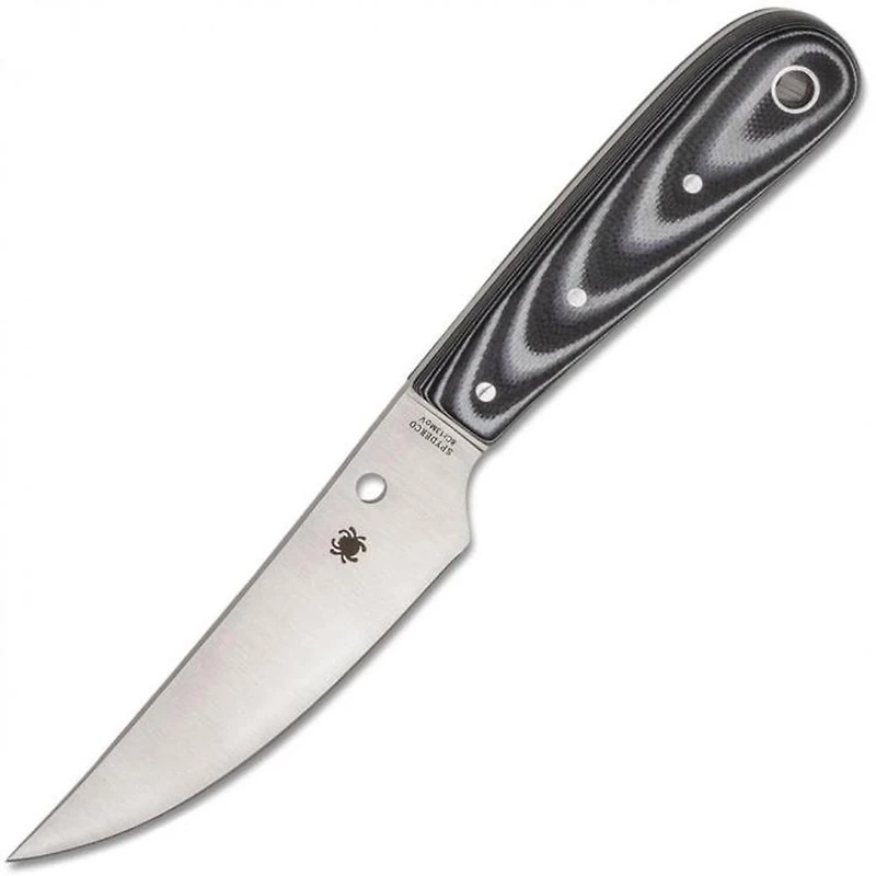 Bow River Fixed Blade Knife Black/Gray G-10 (4.40" Satin) Spyderco FB46GP