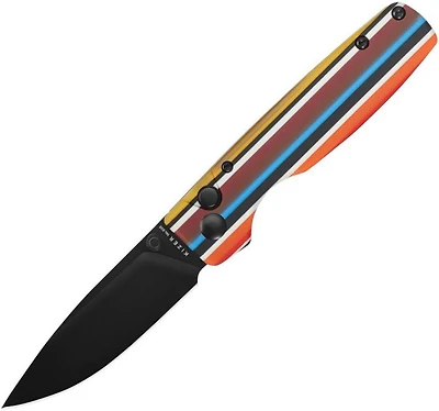 Serape Series Original Button Lock [Color G-10] Pocket Knife (2.98" Black 154CM) Kizer Cutlery V3605C1