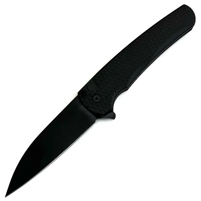 Pro-Tech Malibu All Black Flipper Dragon Scale Wharncliffe (3.25" Black DLC MagnaCut) 5336