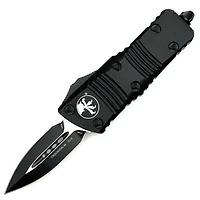Microtech Mini Troodon All Black Tactical OTF Knife Double Edge (1.9" Black) 238-1T