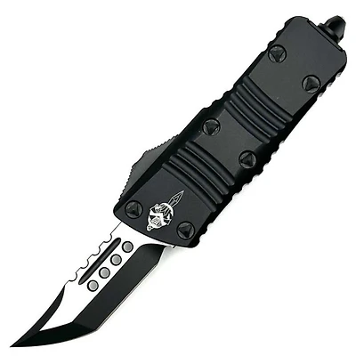 Microtech Mini Troodon Black OTF Knife Hellhound Tanto (1.9" Black) Signature Series 819-1TS