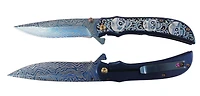 Stec Skull (Blue) A/O Flipper Pocket Knife