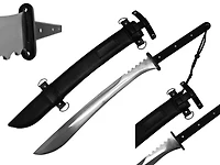 Wakizashi Modern Tactical Kukri Sword [1060 Forged] Sharp 30" with Leather Sheath & Strap