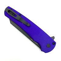 Pro-Tech Malibu CCKS Fall 2023 Purple Textured Handle Flipper Knife Reverse Tanto Pearl Button (3.30" Black DLC 20CV) CCKS FALL SHOW MALIBU PURPLE