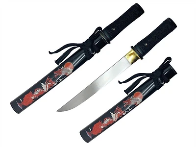 Dragon Graphic () Tanto Sword 18" [65Mn Forged] Sharp with ABS Scabbard