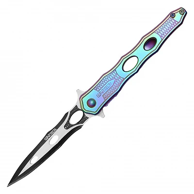 Wartech Dagger (Rainbow) Curved Blade A/O Pocket Knife