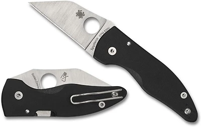 MicroJimbo Black G-10 (2.45" Satin S30V) Wharncliffe Spyderco C264GP