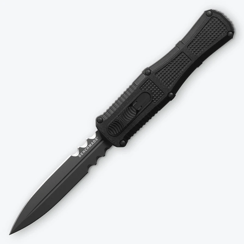 Benchmade Claymore OTF Serrated ( Grivory) Auto Pocket Knife [3.9" Gray D2] 3370SGY
