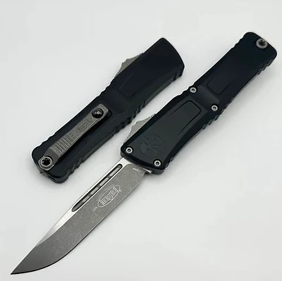 Microtech Combat Troodon Black OTF Knife Apocalyptic (3.75" Stonewash M390) 1143-10AP