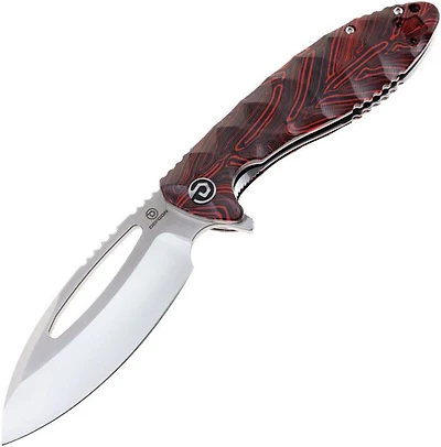 DEFCON NEO-SHILIN Red G-10 Tactical Pocket Knife (3.75" Drop Point Satin Sandvik 14C28N) TD009FRD