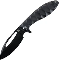 DEFCON NEO-SHILIN Black G-10 Tactical Pocket Knife (3.75" Drop Point Black Sandvik 14C28N) TD009FBK