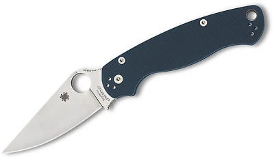 Paramilitary 2 Compression Lock Cobalt Blue G-10 Pocket Knife (3.45" Satin DLC CPM-SPY27) Spyderco C81GPCBL2