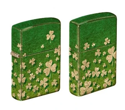 Fusion Clovers Brass Zippo