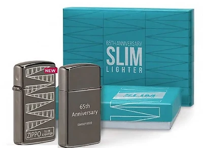Slim Black Ice Design (65th Anniversary) Zippo