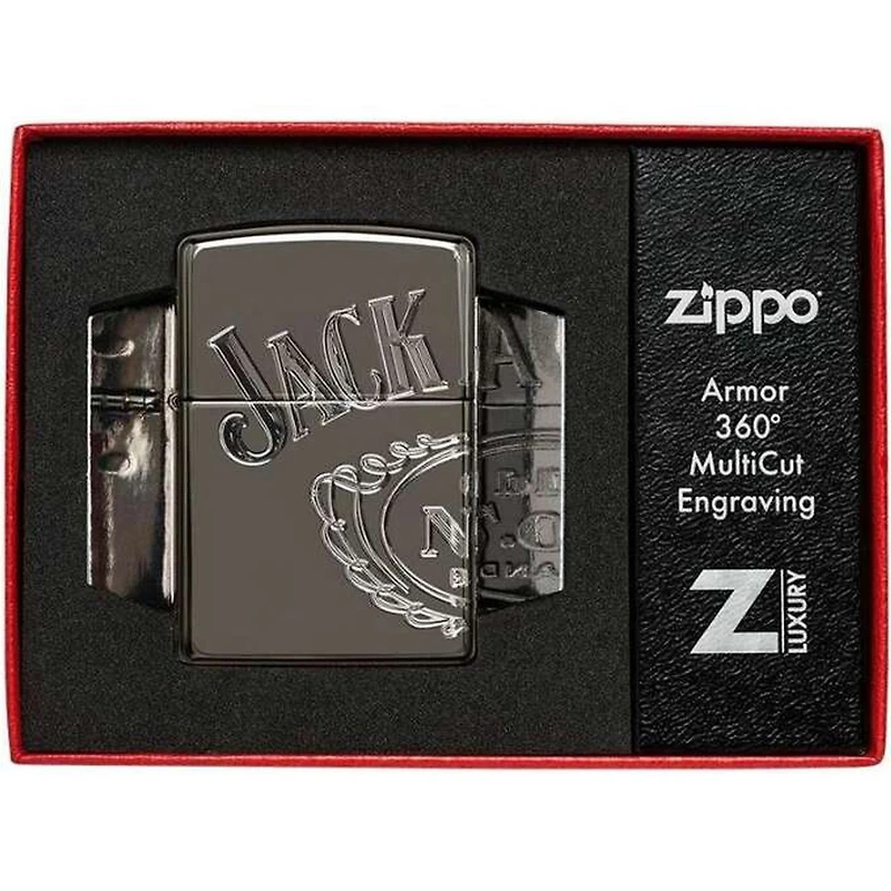 Jack Daniels Logo Armor 360 Multicut Black Ice Zippo
