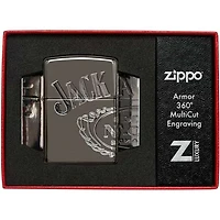 Jack Daniels Logo Armor 360 Multicut Black Ice Zippo