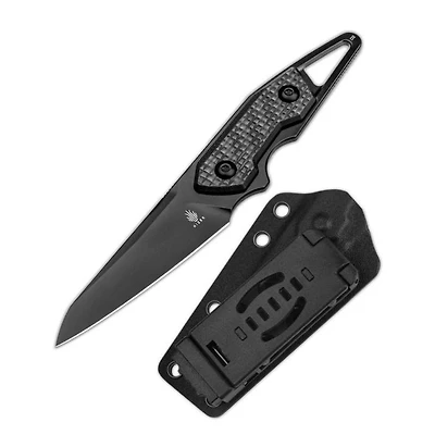 Groom (Carbon Fiber) Fixed Blade [3.08" Black D2] Kizer Cutlery 1060A2