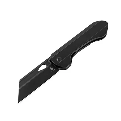 Huldra (Black Machined Titanium) Front Flipper Pocket Knife [3.18" Black Reverse Tanto S35VN] Kizer Cutlery Ki3665A1