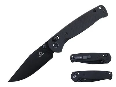 DEFCON Ultra Lite Series (Clip Point) Black G-10 Pocket Knife (3.15" Black 14C28N) TD010FBK