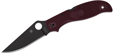 Stretch 2 XL Burgundy FRN Lightweight Knife (3.99" CTS-PD#1 Black Plain Blade) Spyderco [Sprint Run] C258BGBKP
