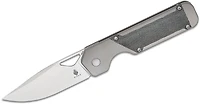 Militaw (Titanium/Black Micarta Inlays) Frame Lock Pocket Knife [3.35" Satin S35VN] Kizer Cutlery Ki3634A1